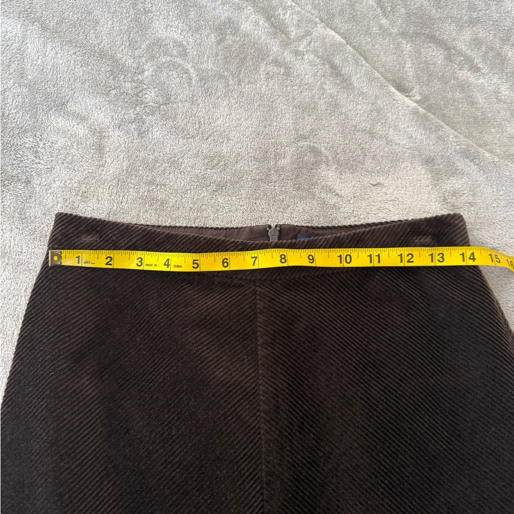 Y2K Ann Taylor Brown Corduroy A-line Skirt Size 6 Minimal Classic Quiet Luxury - Picture 7 of 14